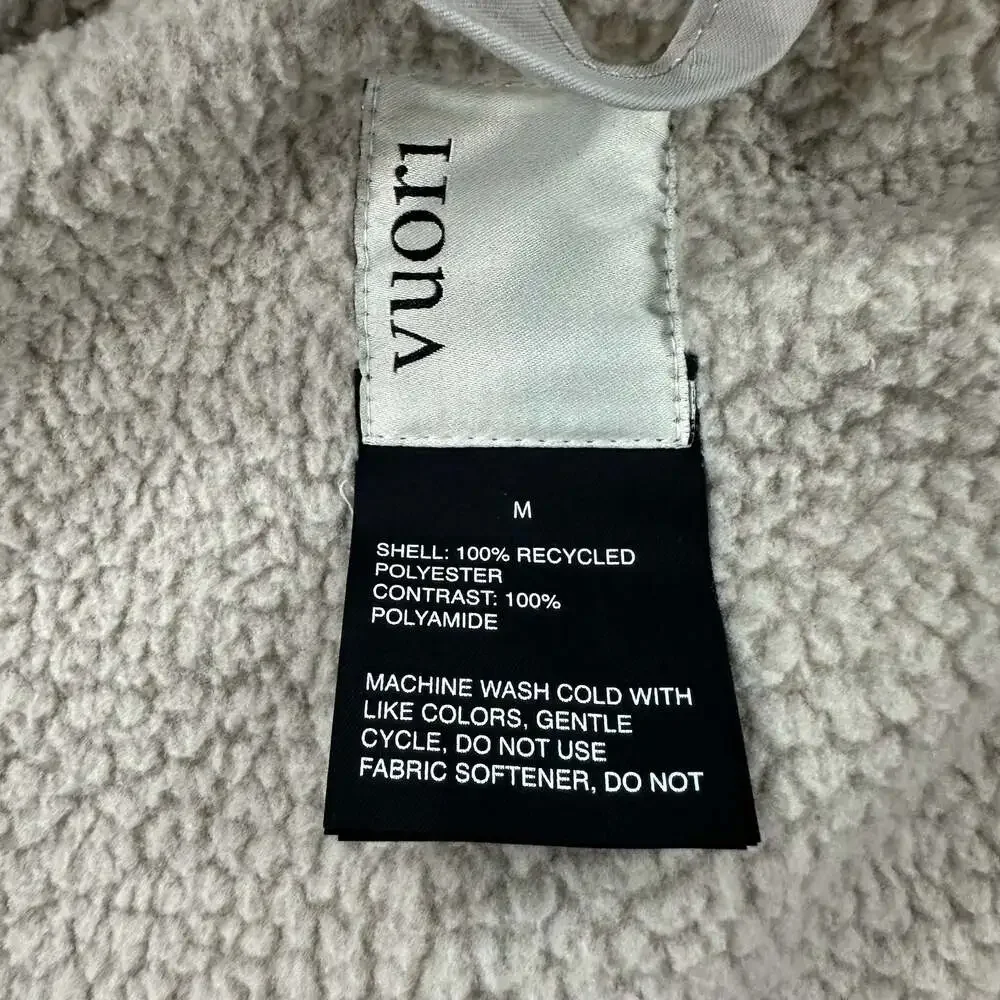 Vuori Morrow Sherpa Jacket Mens Medium Clay Beige Full Zip Fall Winter Fleece